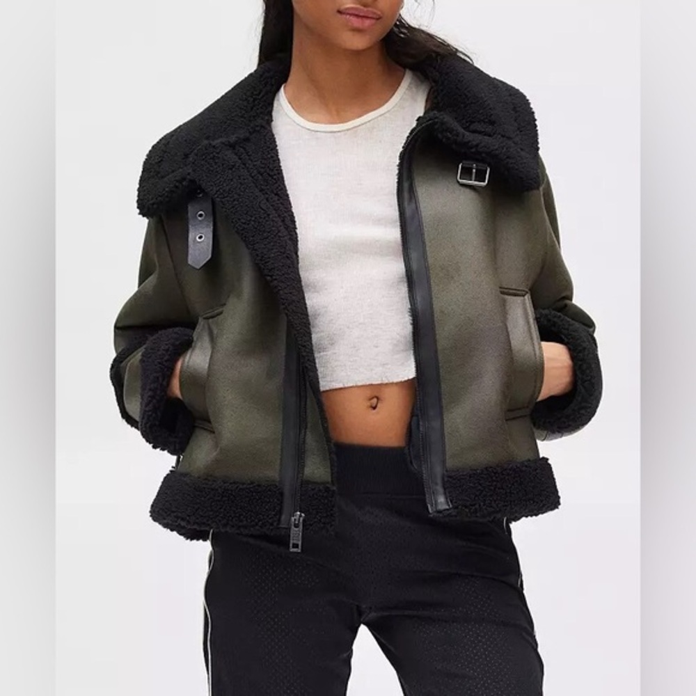 FRYE Diese Faux Leather Shearling Shepa Moto
Biker Jacket